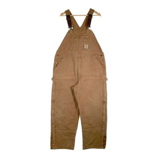 カーハート(carhartt)のCarhartt カーハート ダック地 オーバーオール ダブルニー 裏赤キルティング ブラウン R41 BRN Size 44×30(サロペット/オーバーオール)