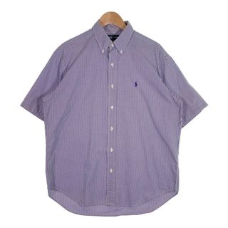 Polo by Ralph Lauren ポロラルフローレン BLAKE ボタンダウン ギンガムチェック 半袖シャツ ブルー Size L(シャツ)