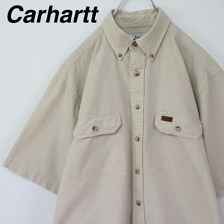 carhartt - 【大人気】カーハート／BDシャツ　ワークシャツ　革ロゴ　無地　M　オフホワイト