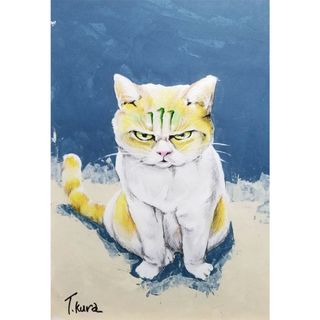 モンスター　猫　原画　絵画　イラスト　ペット　インテリア　現代アート(絵画/タペストリー)