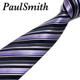 ポールスミス(Paul Smith)の【美品】 ポールスミス ネクタイ マルチストライプ 裏地花柄 シルク(ネクタイ)