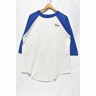 ＠美品 80's フロッキープリント ラグランTシャツtt260 七分(Tシャツ/カットソー(七分/長袖))