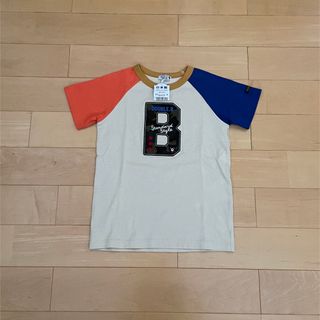 【新品】ミキハウスダブルビー☆カモフラワッペン付 半袖Ｔシャツ (130)