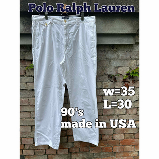ポロラルフローレン(POLO RALPH LAUREN)のPolo Ralph Lauren チノパン　白パン　90's 古着　USA製(チノパン)
