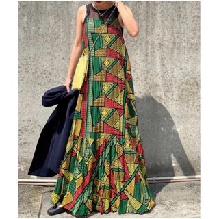 アメリヴィンテージ(Ameri VINTAGE)のLINDA TURKEY ORGANIC DRESS ミックス S(ロングワンピース/マキシワンピース)