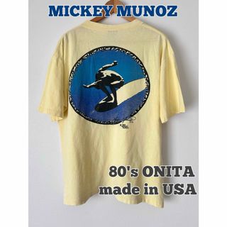 80's ONITA MICKY MUNOZ Tシャツ　プリントT USA製(Tシャツ/カットソー(半袖/袖なし))