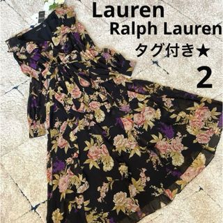 Ralph Lauren - 【タグ付き✨】ラルフローレン　フラワー　フリル　ワンピース　リボン　フレア　2