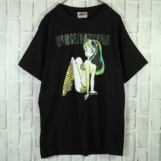 【大人気アニメ】オフィシャルTシャツ うる星やつら ラムちゃん 高橋留美子 黒(Tシャツ/カットソー(半袖/袖なし))