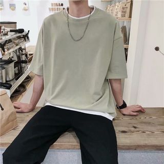 3999円○XL Tシャツ ビッグシルエット 半袖 トップス カットソー カーキ(Tシャツ/カットソー(半袖/袖なし))