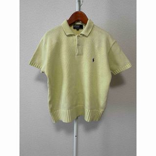 ポロラルフローレン(POLO RALPH LAUREN)のラルフローレン　イエロー　半袖ニット　レディース　襟　コットン(ニット/セーター)