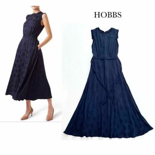 テッドベイカー(TED BAKER)の人気♡HOBBS＊ドットプリントワンピース ジャガード　ロング　英国御用達　S(ロングワンピース/マキシワンピース)