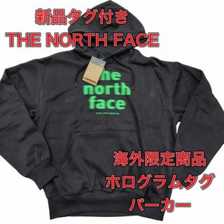 ザノースフェイス(THE NORTH FACE)の新品★未使用　海外限定商品 ノースフェイス ホログラムタグ パーカー M ネオン(パーカー)