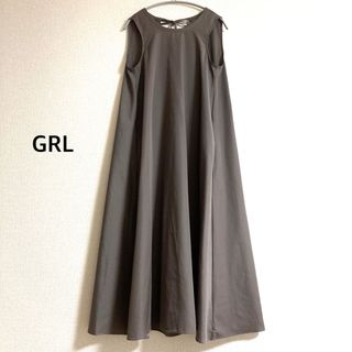 グレイル(GRL)の美品　GRL グレイル　ライトブラウン　ロングワンピース　ジャンパースカート(ロングワンピース/マキシワンピース)