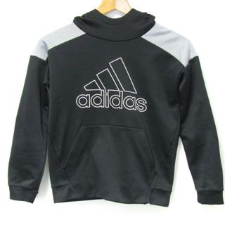 アディダス(adidas)のアディダス パーカー トップス プルオーバー スウェット フロントロゴ キッズ 男の子用 140サイズ ブラック adidas(Tシャツ/カットソー)