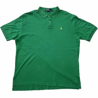 ポロラルフローレン(POLO RALPH LAUREN)のポロラルフローレン 半袖ポロシャツ 無地 グリーン ポニー刺繍 夏物古着h66(ポロシャツ)