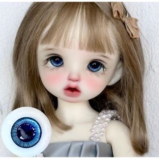 ドール グラスアイ 人形 BJD ダークブルー 18mm MSD SD A品(人形)