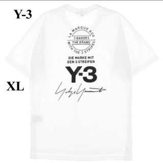 ワイスリー(Y-3)のy-3 カットソー　ヨージヤマモト　アディダス　白　背面ロゴ　大きいサイズ(Tシャツ/カットソー(半袖/袖なし))