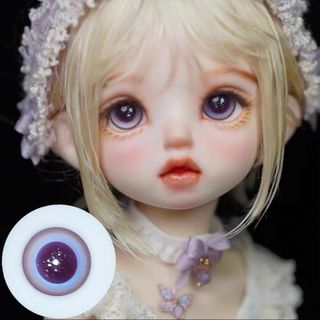 ドール グラスアイ 人形 BJD ブルーレッド　16mm MSD SD A品(人形)