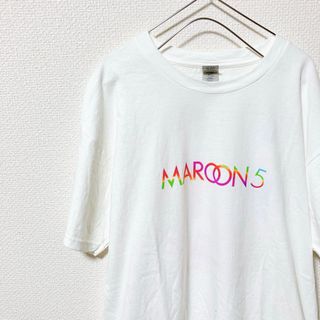 ミュージックティー(MUSIC TEE)のマルーン5 MAROON5 2022年 ワールドツアー 半袖Tシャツ 白(Tシャツ/カットソー(半袖/袖なし))