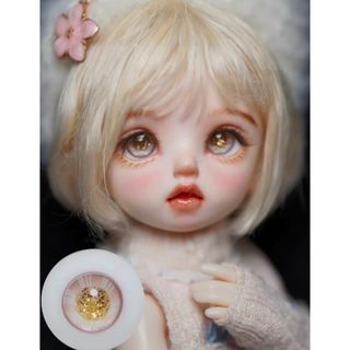 ドール グラスアイ 人形 BJD ピンクゴールド　18mm MSD SD A品(人形)