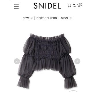 スナイデル(SNIDEL)のsnidel sustainableチュールブラウス　ダークネイビー(シャツ/ブラウス(長袖/七分))