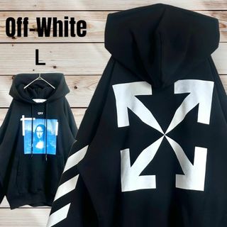 オフホワイト(OFF-WHITE)の【超人気デザイン】オフホワイト☆両面ロゴパーカー クロスアロー モナリザ 即完売(パーカー)