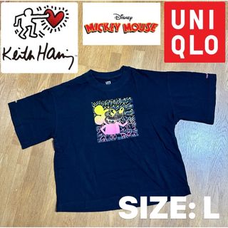 ユニクロ(UNIQLO)の※プロフ必読【ユニクロ】キースヘリング×ミッキーマウス Tシャツ  L(Tシャツ(半袖/袖なし))