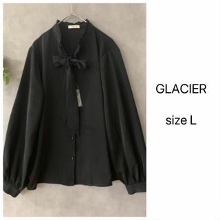 グラシア(GLACIER)の【新品未使用】GLACIER ボウタイブラウス 黒 長袖(シャツ/ブラウス(長袖/七分))