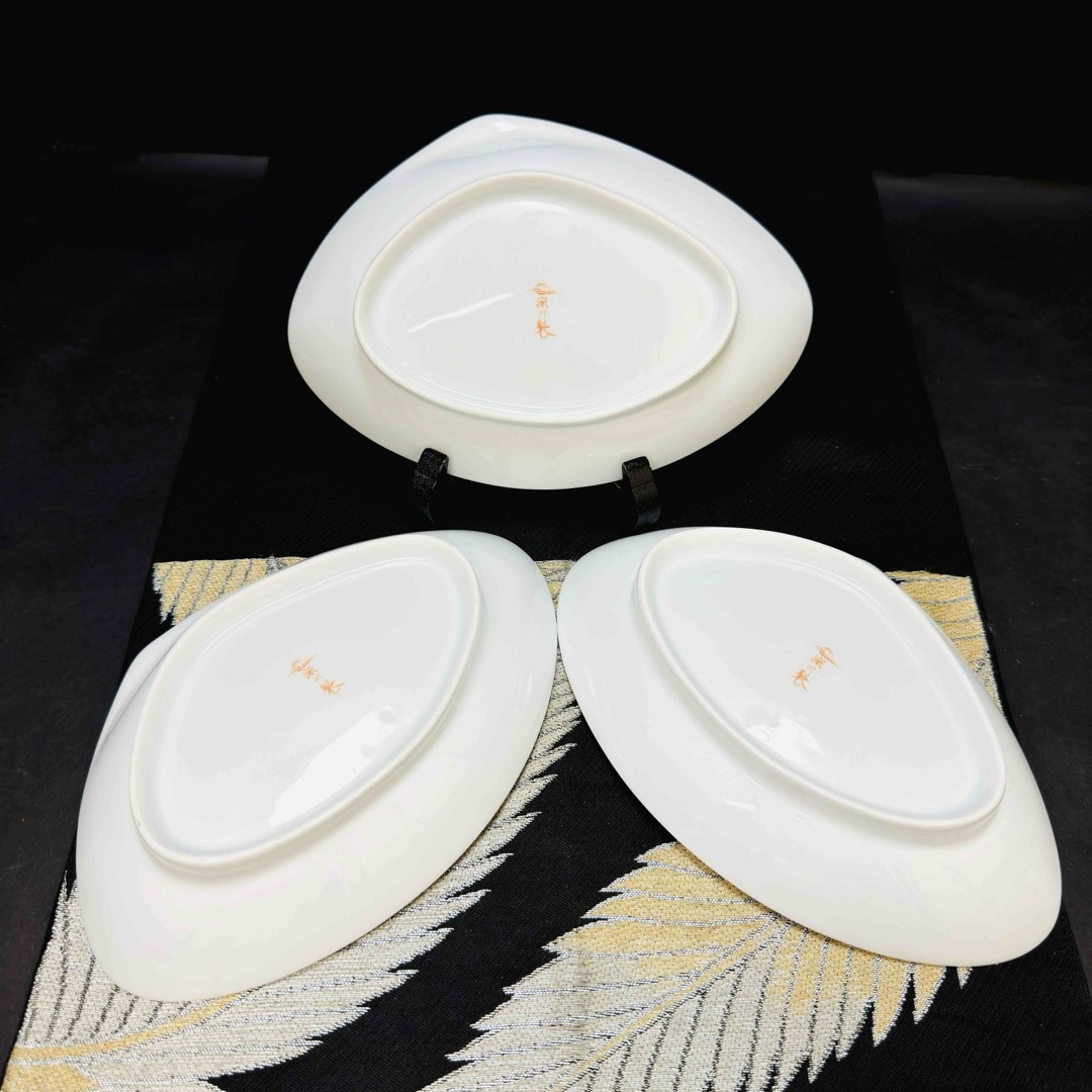 期間限定30%OFF! 希少品 - 深川製磁 深川製磁 3客の 皿 白磁 貝形 宮内庁御用達 食器