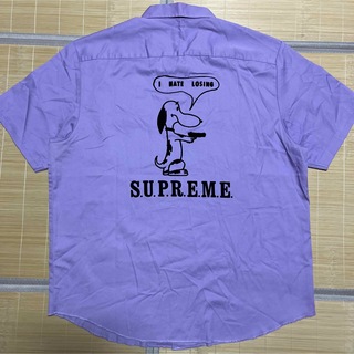 Supreme - Supreme Dog s/s Work Shirt ワークシャツ　XL 紫