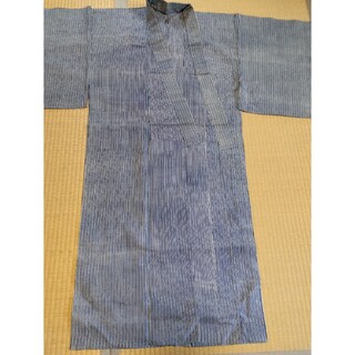 本藍染め手縫い浴衣　粋な縞柄　Sサイズ(浴衣)