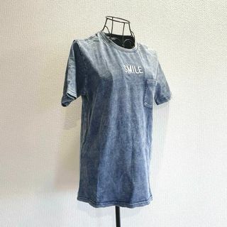 BAYFLOW - ベイフロー　BAYFLOW　デニム風Tシャツ　M　半袖　刺繍　ヴィンテージ風