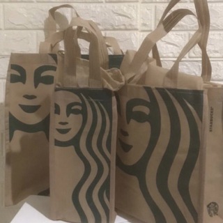 Starbucks - 3枚セット 正規 Starbucks Bag スタバ スパンボンドバック