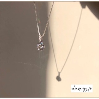 【大人気】ジルコニア ダイヤモンド プラチナコート シルバー925 ネックレス　(ネックレス)