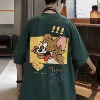 トムとジェリー オーバーサイズ アメコミ グラフィック　XL・2XL(Tシャツ/カットソー(半袖/袖なし))