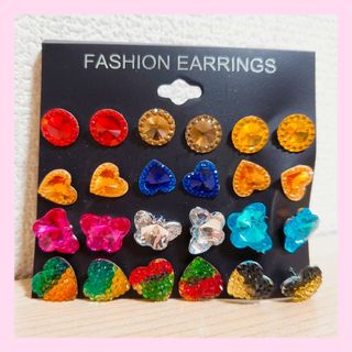 ピアス かわいい カラフル ハート(ピアス)