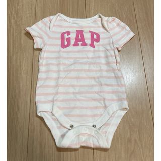 ベビーギャップ(babyGAP)のbabyGAP ロンパース 60 ボーダー ピンク ベビー(ロンパース)