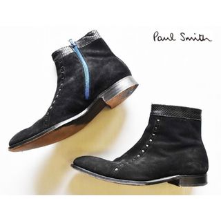 ポールスミス(Paul Smith)のPaul Smith サイドジップ スエードレザー ショートブーツ 黒(ブーツ)