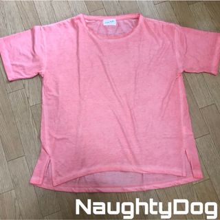 NaughtyDog レディース ビックシルエットTシャツ 透け感 体型カバー(Tシャツ(半袖/袖なし))