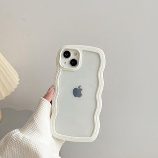 アイフォーン(iPhone)の新品！iPhoneケース 12/12Pro ホワイト うねうね 韓国(iPhoneケース)