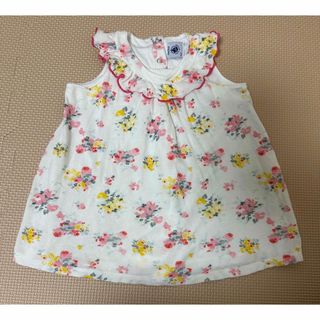 PETIT BATEAU - 【プチバトー】花柄ノースリーブ　ベビー　ガールズ　12m 74cm