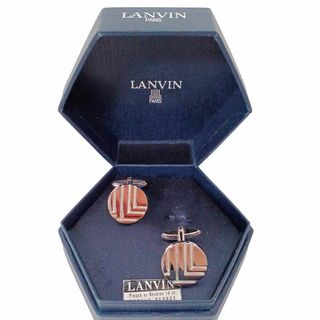 極美品 ランバン LANVIN カフス シルバー ロゴ サークル 丸(カフリンクス)