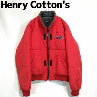 ヘンリーコットンズ 中綿ジャケット ブルゾン ロゴ レッド 赤 大きいサイズ(ブルゾン)