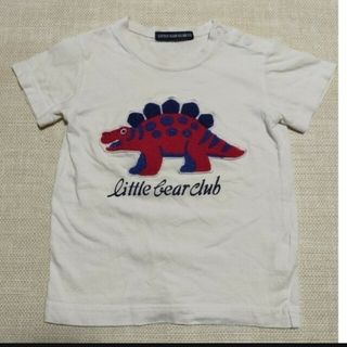 リトルベアークラブ(LITTLE BEAR CLUB)の恐竜　Tシャツ　95センチ　赤　白　ホワイト　 ブルーステゴサウルス(Tシャツ/カットソー)