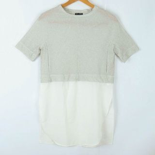 ザラ(ZARA)のザラ カットソー シャツ トップス 半袖 ロング丈 レディース Sサイズ グレー ZARA(カットソー(長袖/七分))