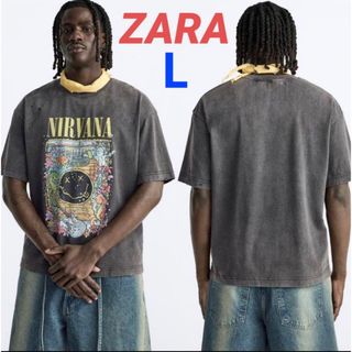 ZARA - 完売品❗️大人気❗️ZARA NIRVANA © ダメージ Ｔシャツ　　Lサイズ