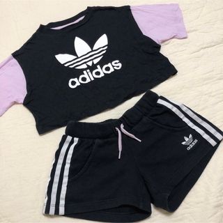 アディダス(adidas)のアディダス  女児　セットアップ　110cm(Tシャツ/カットソー)