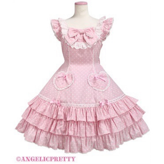 Angelic Pretty - Cute Heartジャンパースカート（ドット）