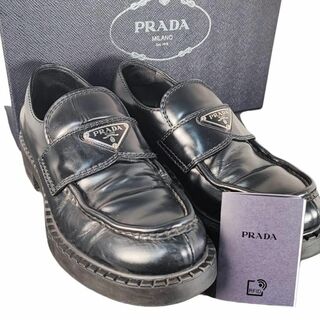プラダ(PRADA)の美品 PRADA プラダ チョコレートブラッシュドレザー ローファー(ローファー/革靴)