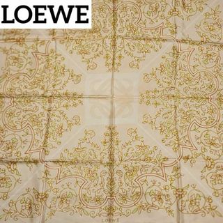 ★LOEWE★ スカーフ 大判 アナグラム アラベスク シルク ピンク